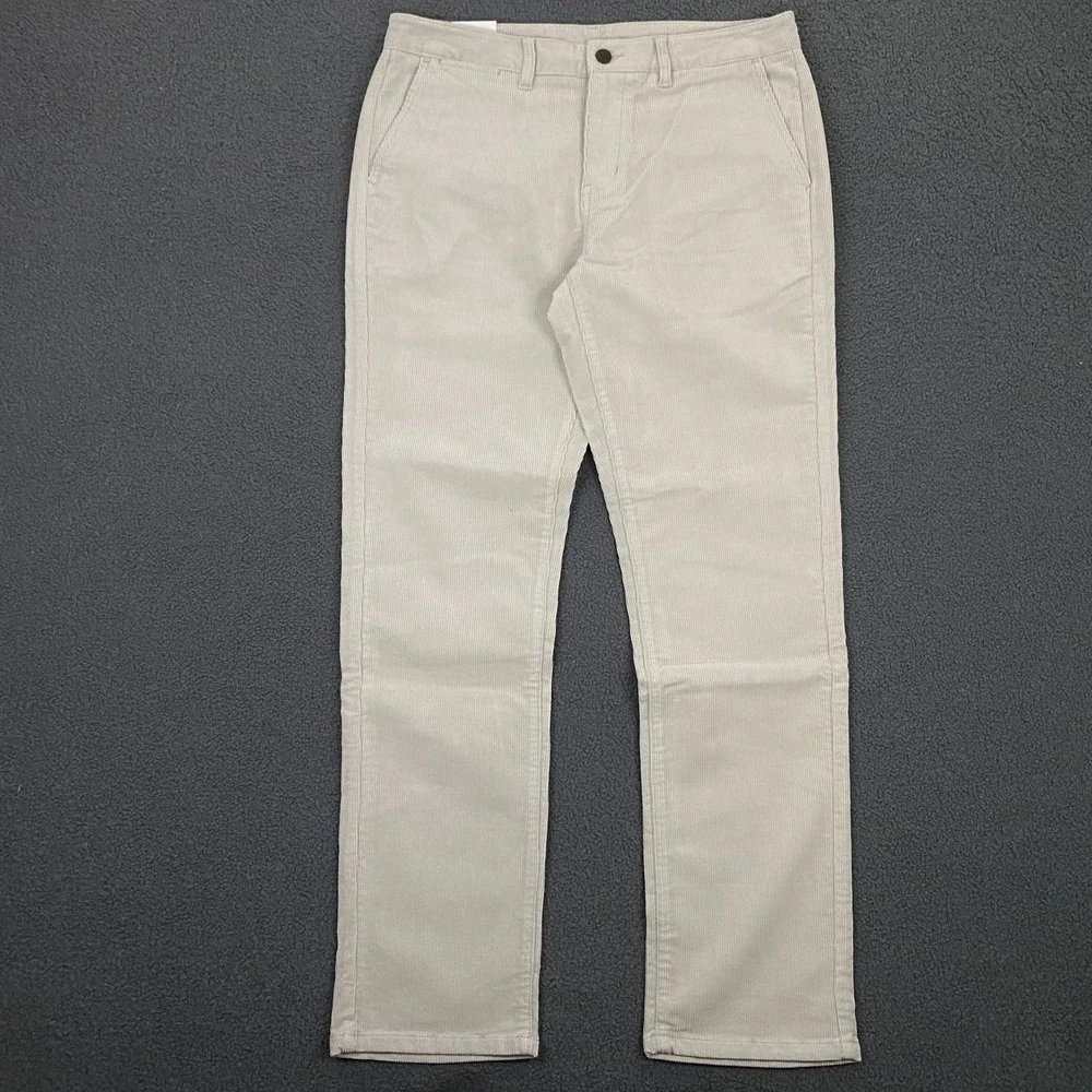 Katin Corey Corduroy Pant Mens 34x32 Slim Straight Chino Light Gray